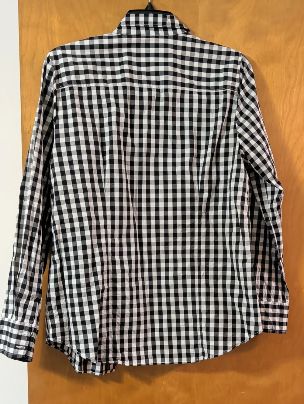 J. Crew Black and White Gingham Button-Down Shirt